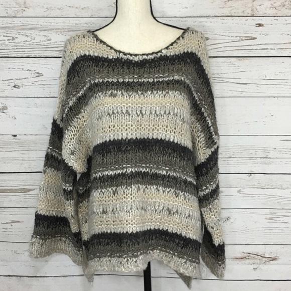 Free People Sweaters - Free People Chunky Open-Knit Striped Sweater New